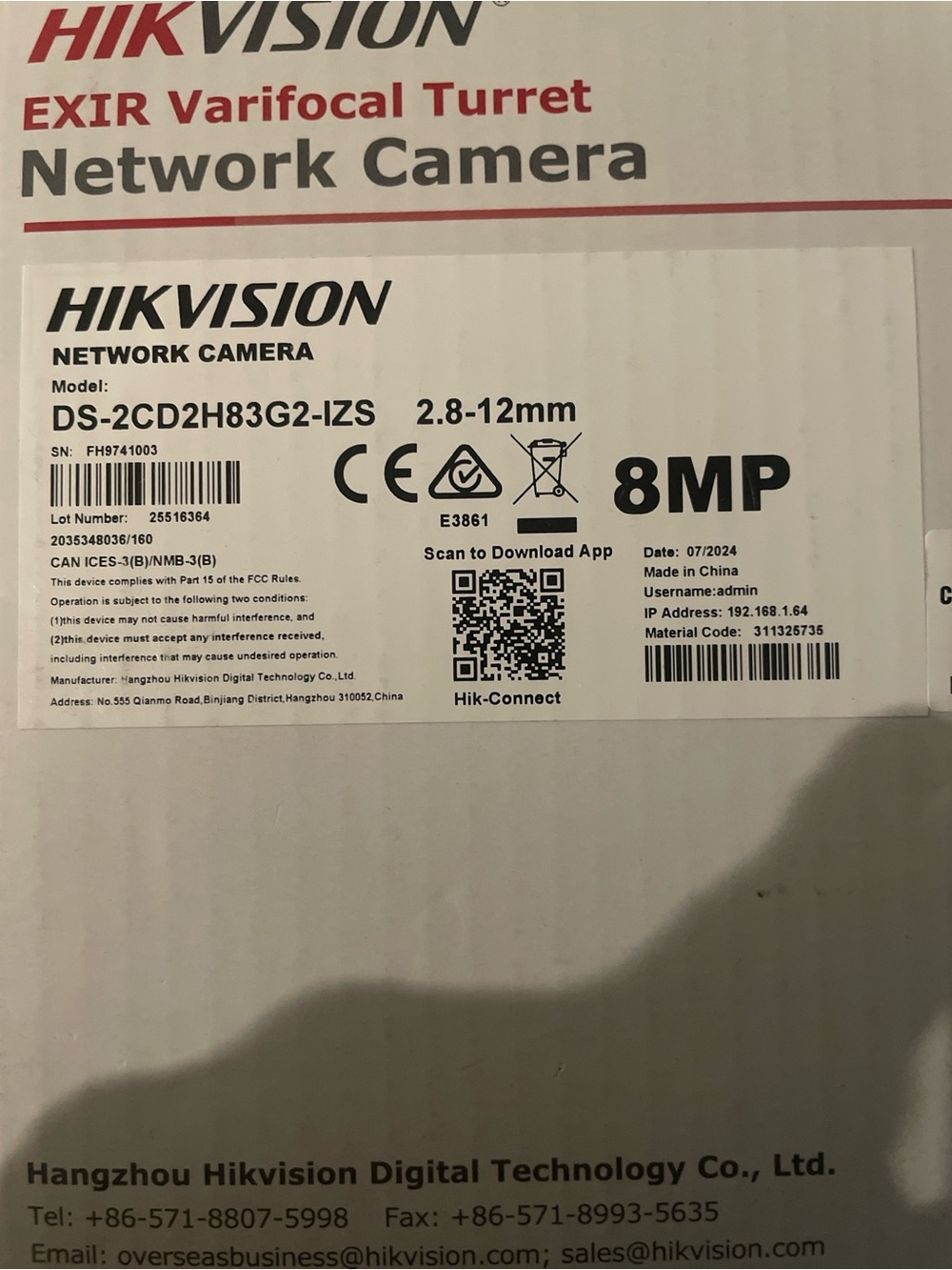 Hikvision EXIR Varifocal Turret Network Camera in White - Picture 7 of 8